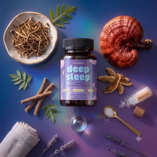 Gominolas Deep Sleep junto a valeriana y reishi, sus ingredientes botánicos